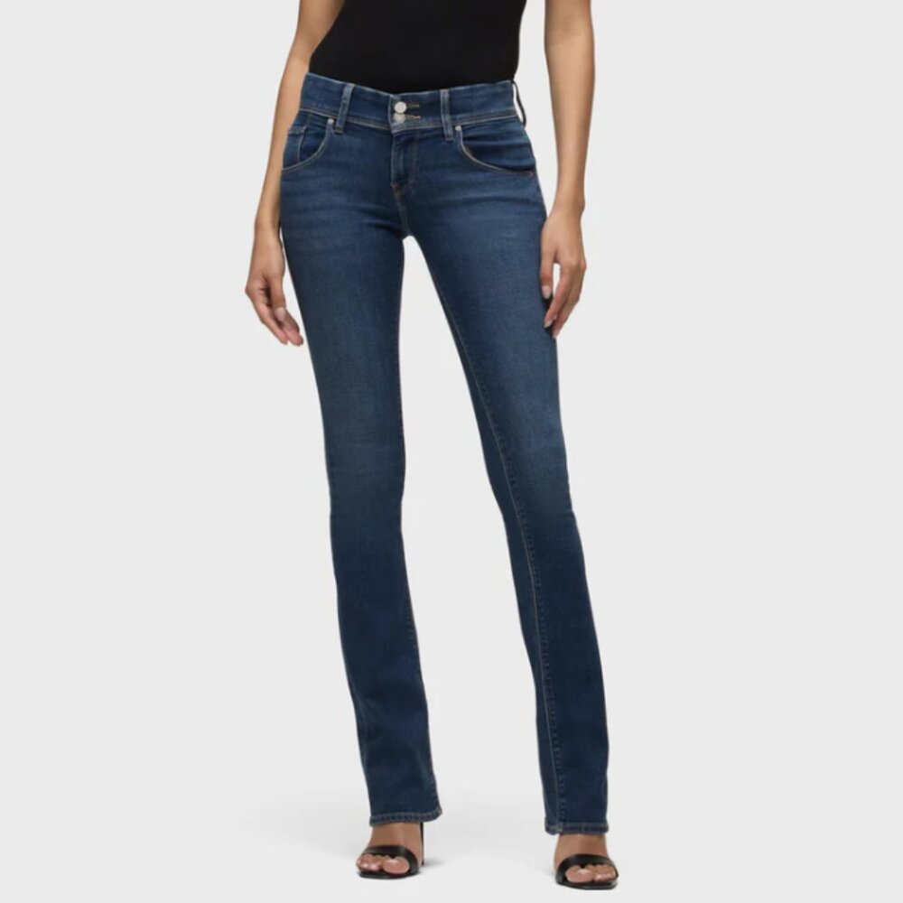 Hudson Beth flap pocket baby bootcut dark medium wash denim jeans size 29